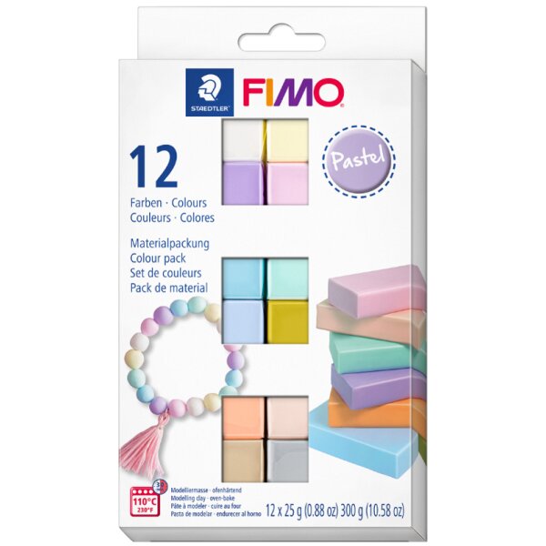 FIMO SOFT Modelliermasse-Set "Pastel", 12er Set