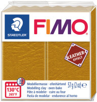 FIMO EFFECT LEATHER Pâte à modeler, 57 g, ocre