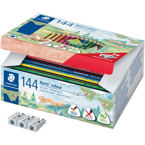 STAEDTLER Crayon de couleurs triangulaire Noris colour, 144