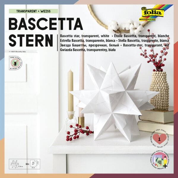 folia Faltblätter Bascetta-Stern, violett-transparent