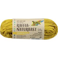 folia Raphia naturel, 50 g, jaune banane