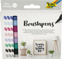 folia Stylo pinceau Brush Pens Basic & Pastell, kit de 8