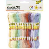 folia Stickgarn "Pastell", 52 Docken à 8...
