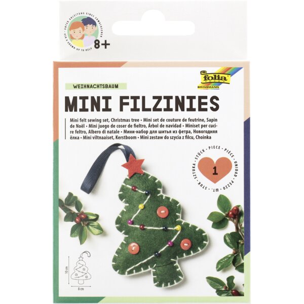 folia Mini Filz-Nähset "Filzinies", 19-teilig, Lebkuchenhaus