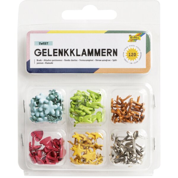 folia Musterbeutelklammern Brads "Rund", sortiert