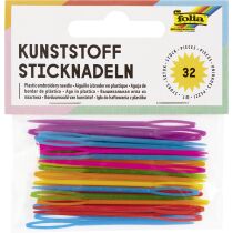folia Kunststoff-Sticknadeln, 65 x 1,8 mm, farbig sortiert