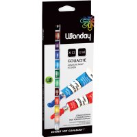 Wonday Gouachefarbe 12 ml, farbig sortiert, 5er Etui