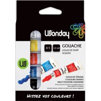 Wonday Gouachefarbe 12 ml, farbig sortiert, 12er Etui