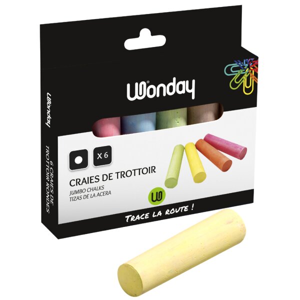 Wonday Craie de trottoir marelle, étui carton de 6