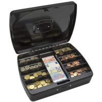 WEDO Geldkassette mit Zahlenschloss, 9 Fächer, schwarz