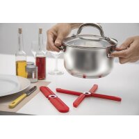 WEDO Dessous de plat design en silicone, pliable, rouge