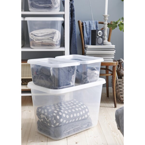 smartstore Aufbewahrungsbox BASIC L, 44 Liter, transparent