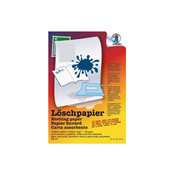 URSUS Papier buvard A4 3974600 135g, blanc 10 feuilles