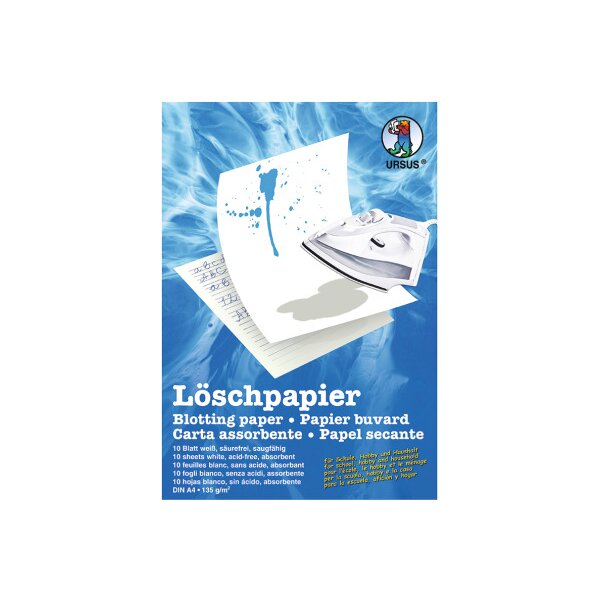 URSUS L&ouml;schpapier A4 3974600 135g, weiss 10 Blatt