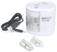 RAPESCO Elektrischer Doppel-Spitzer PS12-USB, weiss