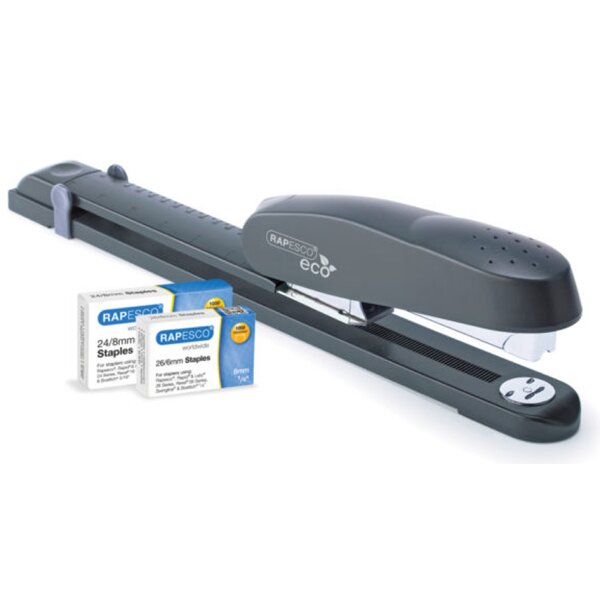 RAPESCO Agrafeuse long bras ECO, avec agrafes, noir