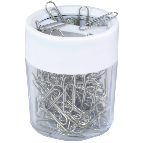 RAPESCO Klammernspender mit Magnet, weiss transparent