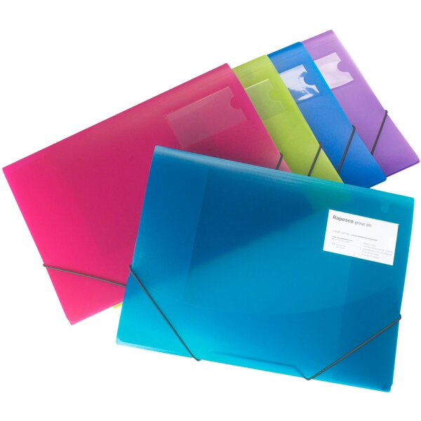 RAPESCO Eckspannermappe, DIN A4+, PP, farbig sortiert