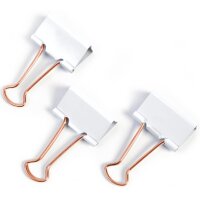 RAPESCO Pince double-clip, (L)19mm, blanc/or rose, 80...