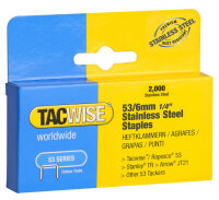 TACWISE Agrafes 53/6 mm, acier inoxydable, 2.000...