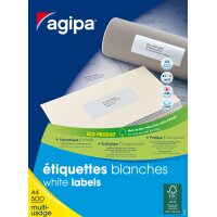 agipa Adress-Etiketten, 38 x 21,2 mm, weiss