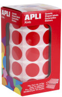 APLI Kids Sticker Creative "Rund", auf Rolle, rot