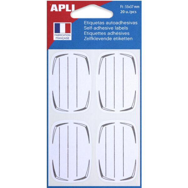 APLI Buchetiketten, rot blau, 36 x 56 mm, liniert