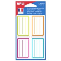 APLI Buchetiketten, rot blau, 36 x 56 mm, liniert