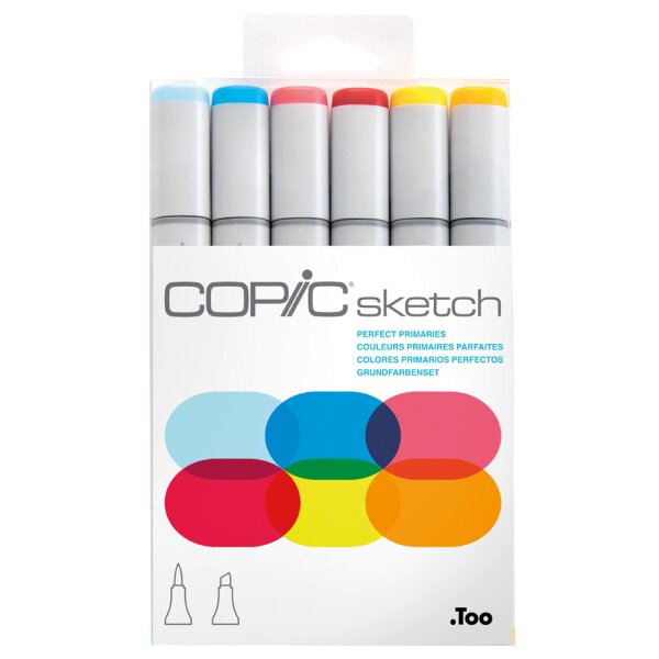 COPIC Marqueur sketch, kit de 6 Perfect Primaries