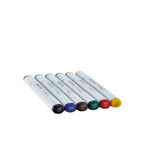COPIC Marker sketch, 6er Set "Bold Primaries"