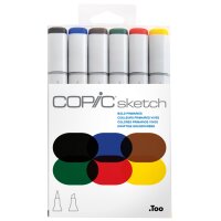 COPIC Marqueur sketch, kit de 6 Bold Primaries