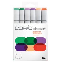 COPIC Marqueur sketch, kit de 6 Secondary Tones