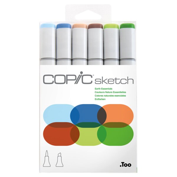 COPIC Marqueur sketch, kit de 6 Earth Essentials
