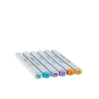 COPIC Marqueur sketch, kit de 6 Pale Pastels
