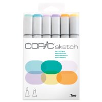COPIC Marqueur sketch, kit de 6 Pale Pastels