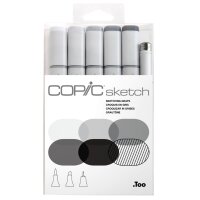 COPIC Marqueur sketch, kit de 6 Sketching Grays