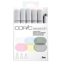 COPIC Marqueur sketch, kit de 6 Blending Basics