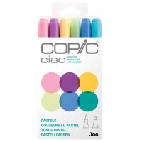 COPIC Marqueur ciao, kit de 6 Pastels