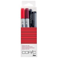 COPIC Marqueur ciao, kit de 4 Doodle Pack Red