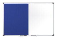 Bi-Office Tableau mixte, tableau blanc / feutre, bleu