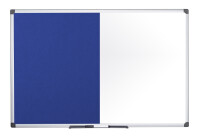 Bi-Office Kombitafel, Weisswand Filz, blau, 900 x 600 mm