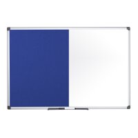 Bi-Office Tableau mixte, tableau blanc / feutre, gris