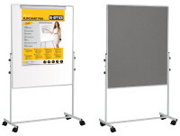 Bi-Office Tableau mixte mobile Duo, tableau blanc / feutre