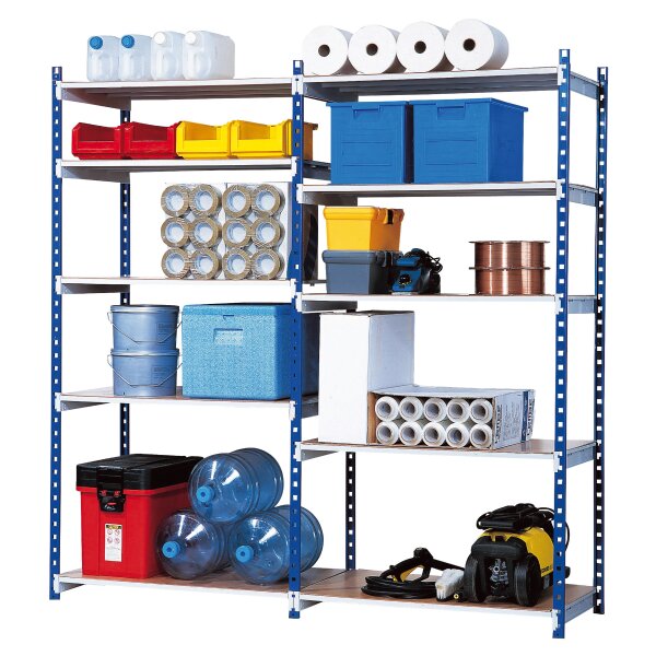 PAPERFLOW Lagerregal RANGECO, Grundelement, blau grau