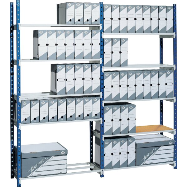 PAPERFLOW Lagerregal RANGECO, Grundelement, blau grau