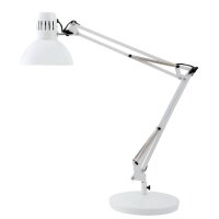 ALBA Lampe de bureau LED ARCHI, pince/socle, blanc
