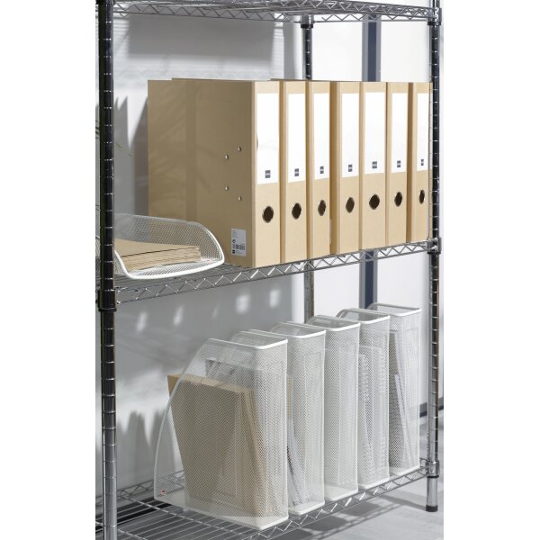 ALBA Stehsammler "MESHMAG", DIN A4, aus Drahtmetall, grau