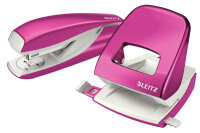 LEITZ Perforateur/Agrafeuse WOW 5095-10-23 pink, Bundle...