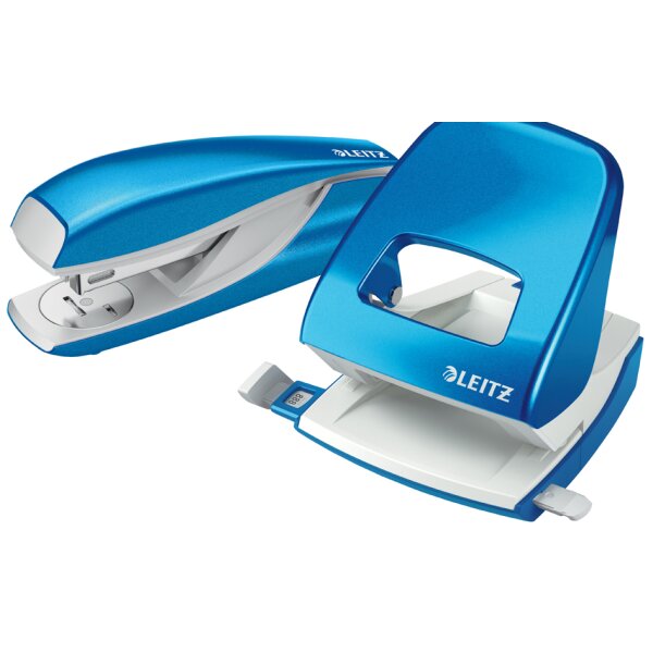 LEITZ Heftger&auml;t- &amp; Locher-Set Nexxt WOW, blau-metallic