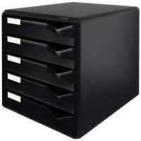 LEITZ Module de classement PS, 5 tiroirs, gris-clair/noir